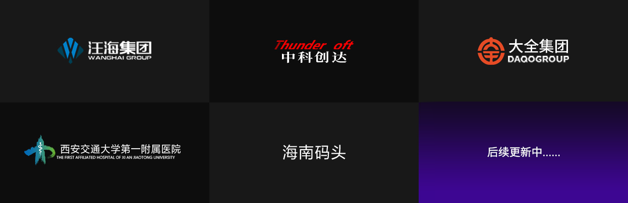 展示与数字孪生企业的标识图片，体现合作的多元性与实力