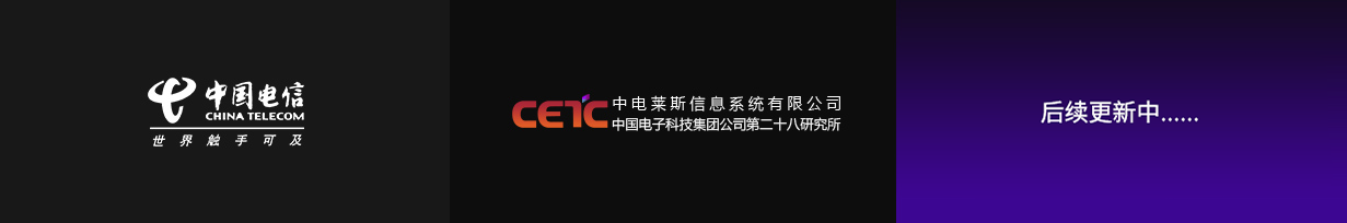 展示与通讯合作单位的标识图片，体现合作的多元性与实力